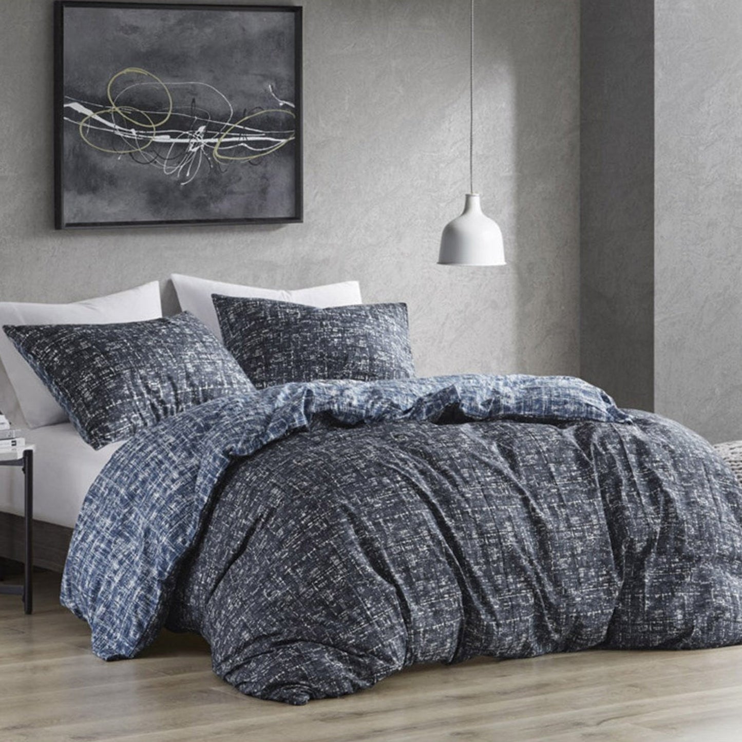 Maca Textured Print Reversible Comforter Set