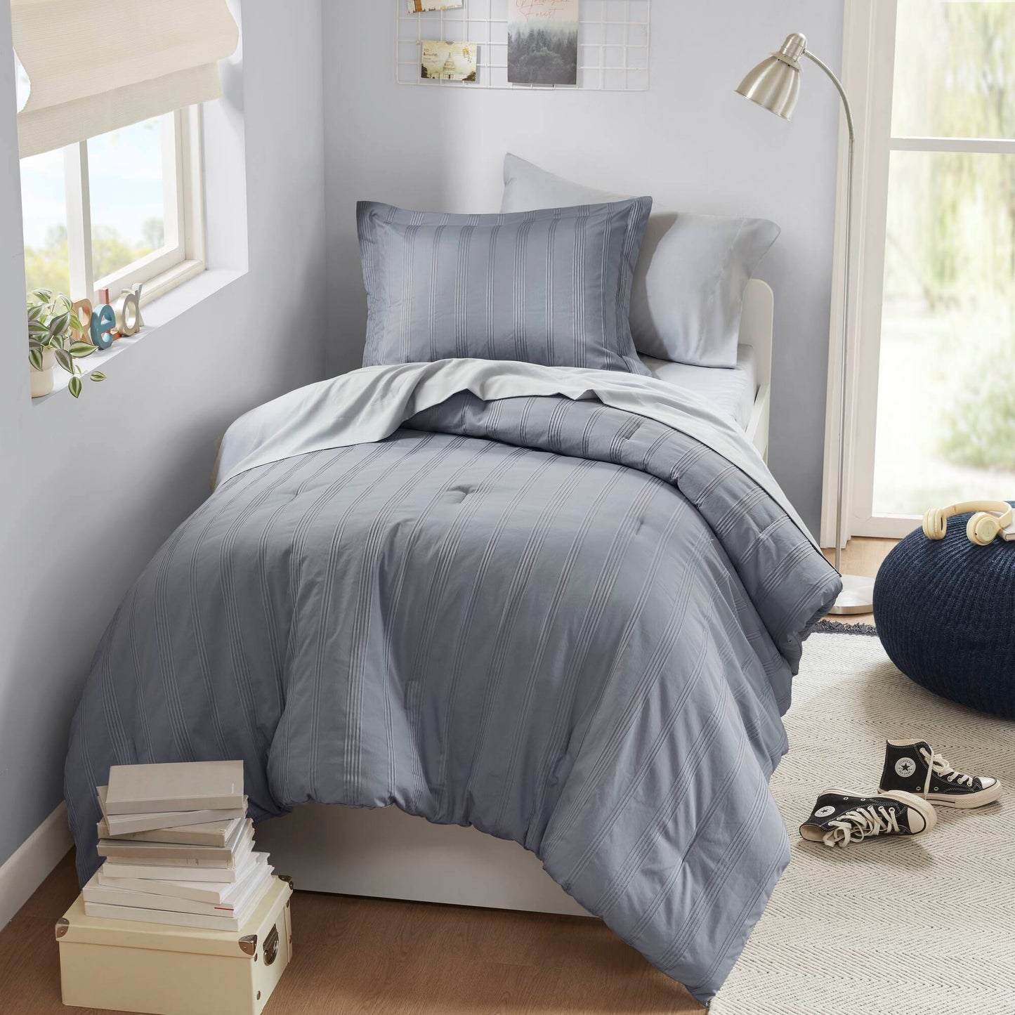 Logan Woven Striped Comforter Set