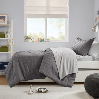 Logan Woven Striped Comforter Set