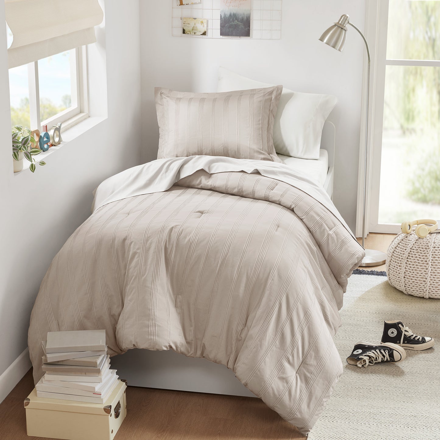 Logan Woven Striped Comforter Set