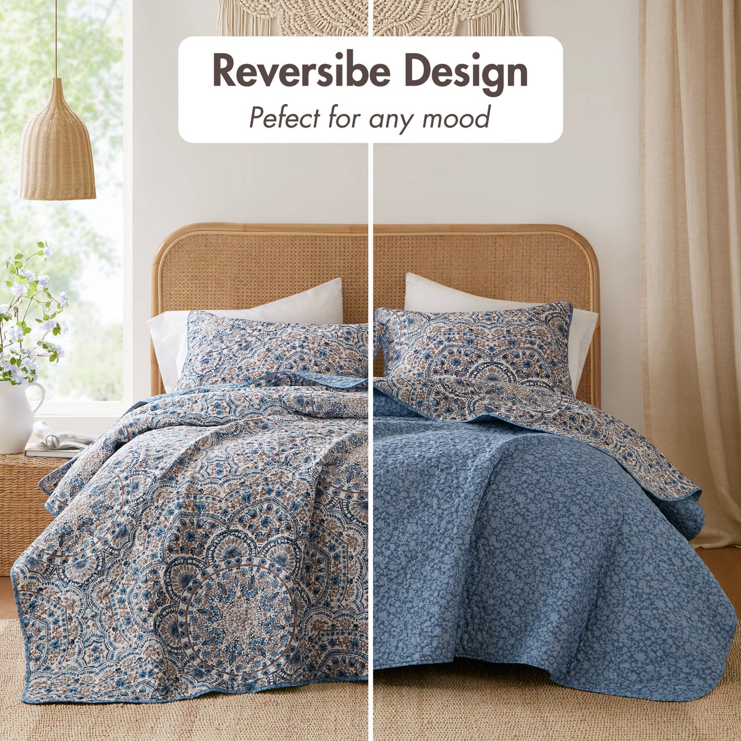Valerie Boho Floral Reversible Quilt