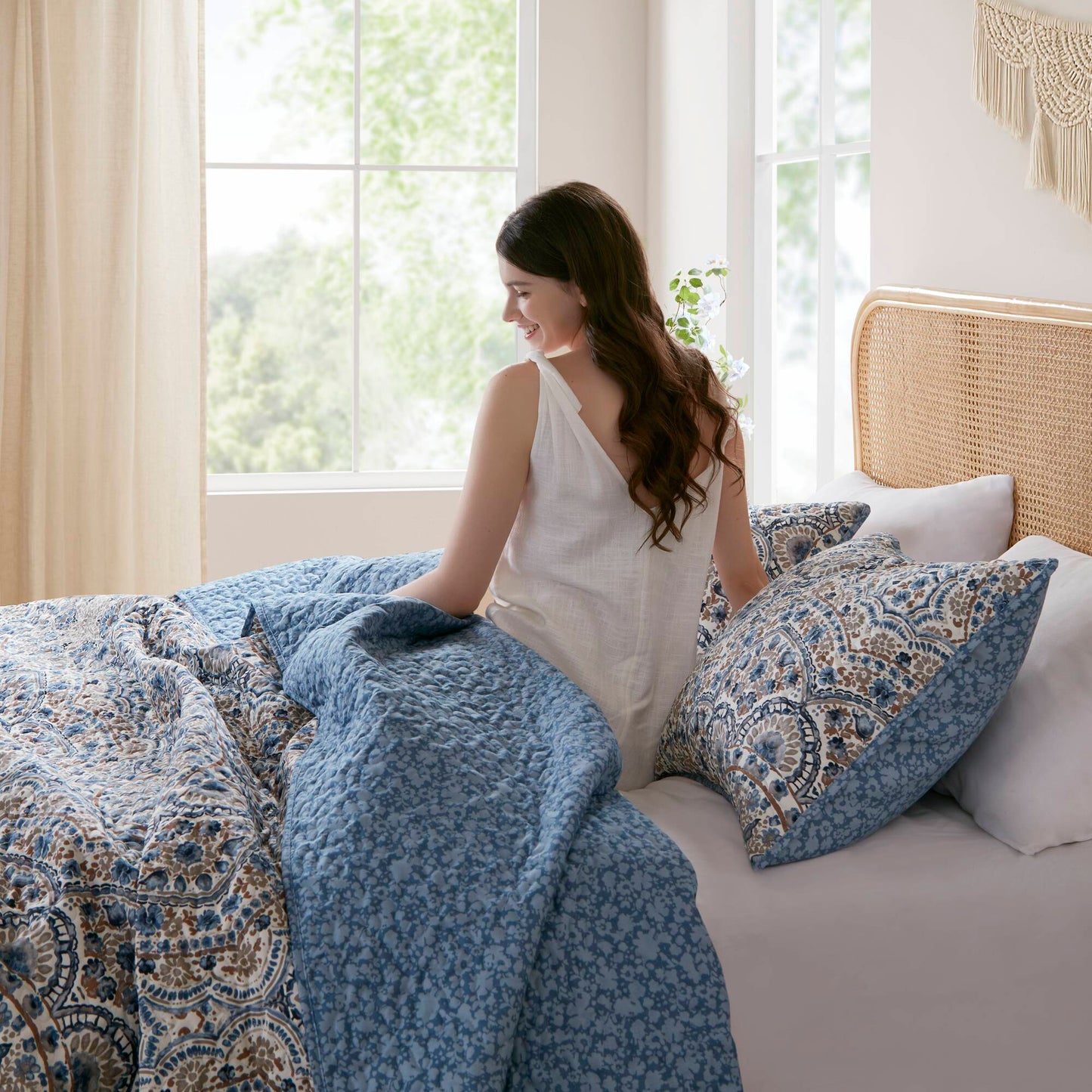 Valerie Boho Floral Reversible Quilt
