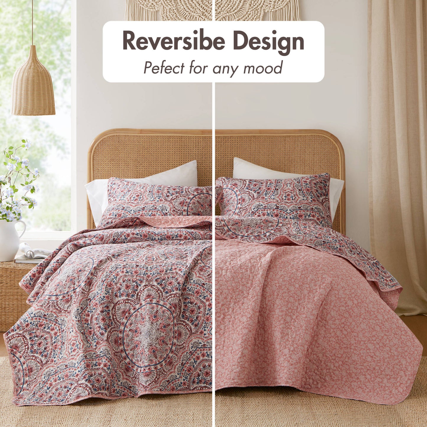 Valerie Boho Floral Reversible Quilt
