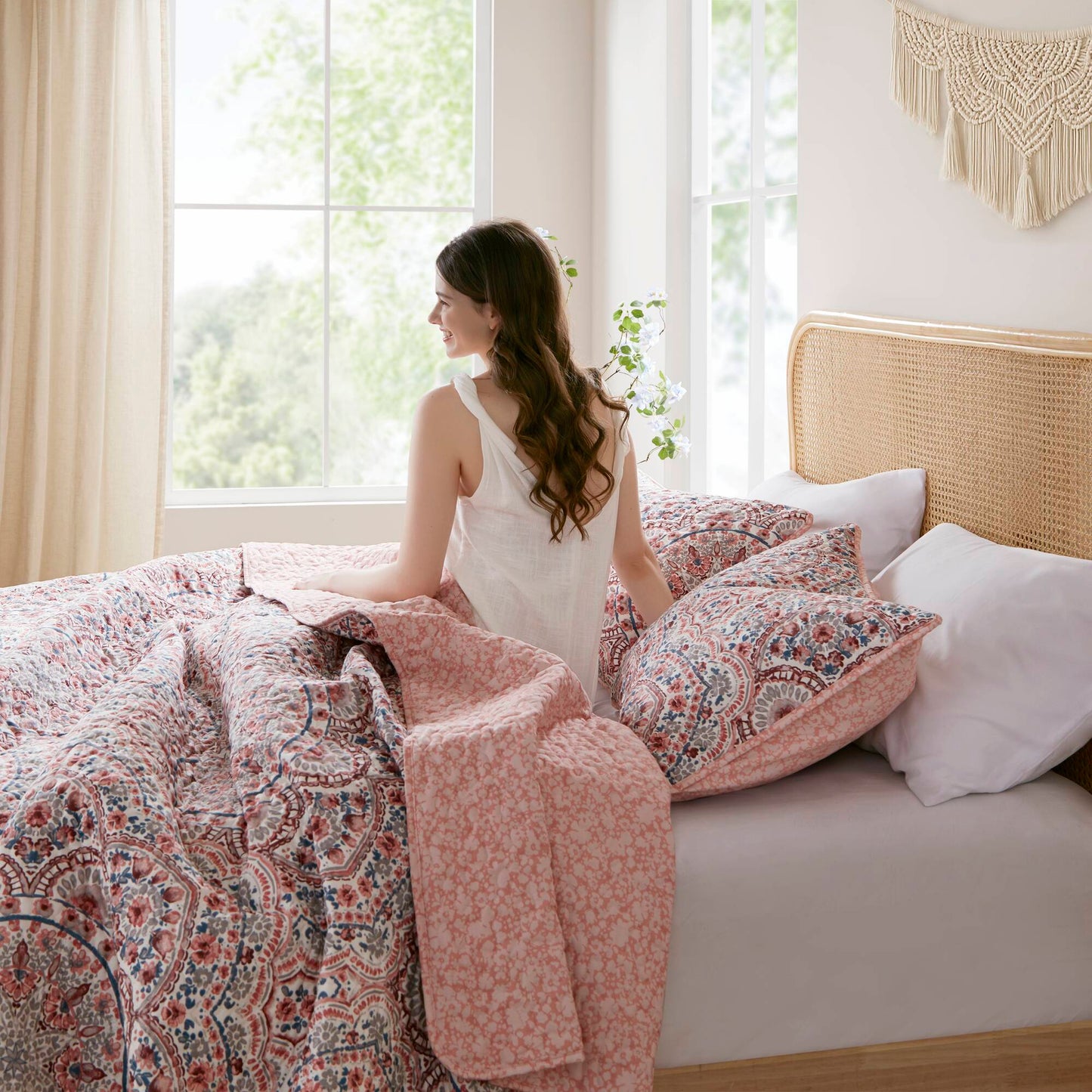 Valerie Boho Floral Reversible Quilt
