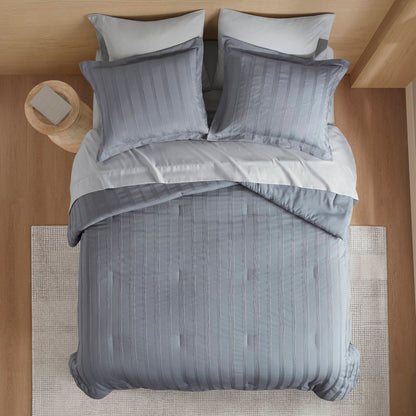 Logan Woven Striped Comforter Set