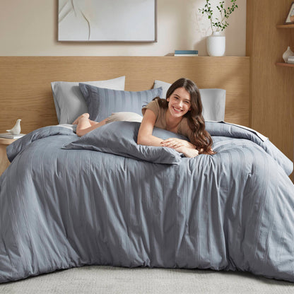 Logan Woven Striped Comforter Set