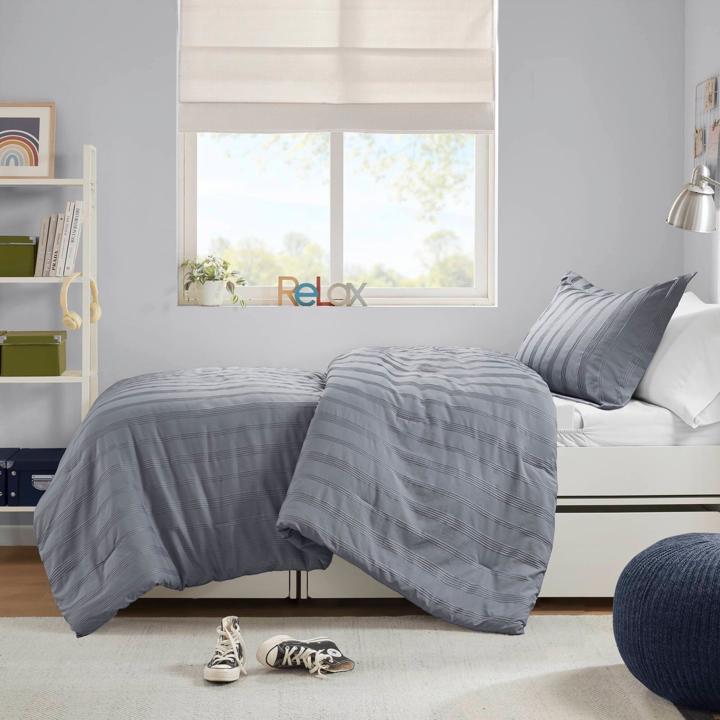 Logan Woven Striped Duvet Set