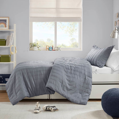 Logan Woven Striped Duvet Set