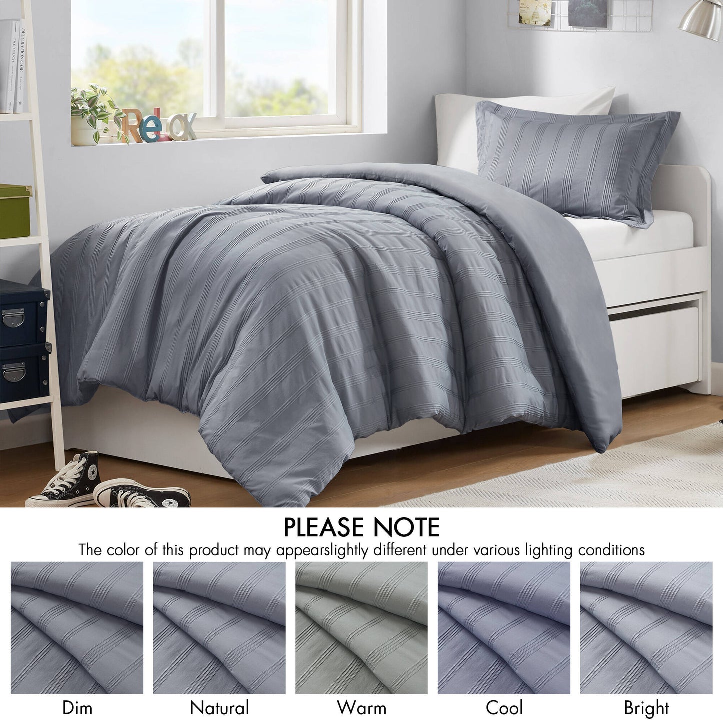 Logan Woven Striped Duvet Set