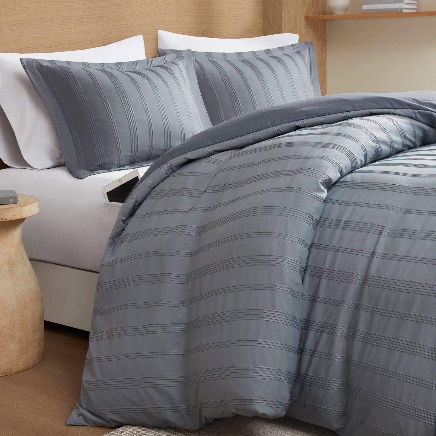Logan Woven Striped Duvet Set