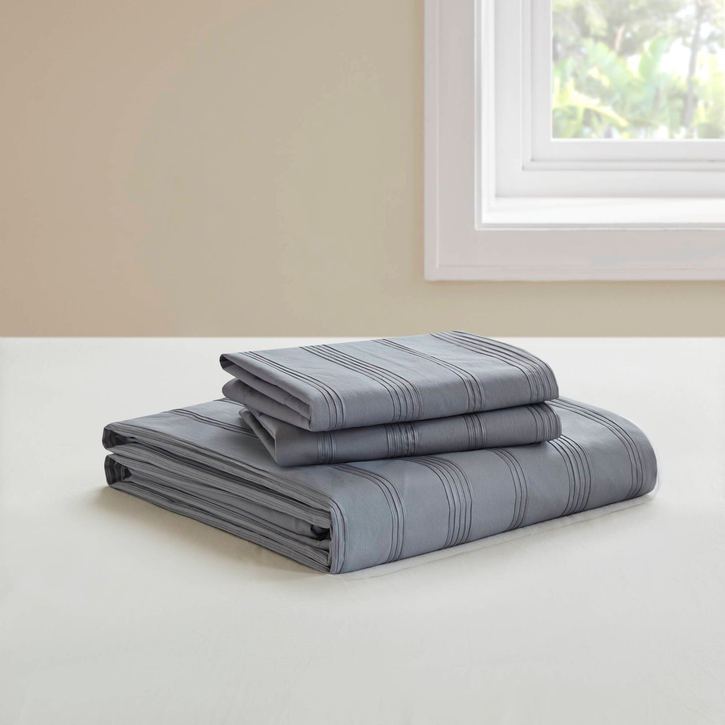 Logan Woven Striped Duvet Set