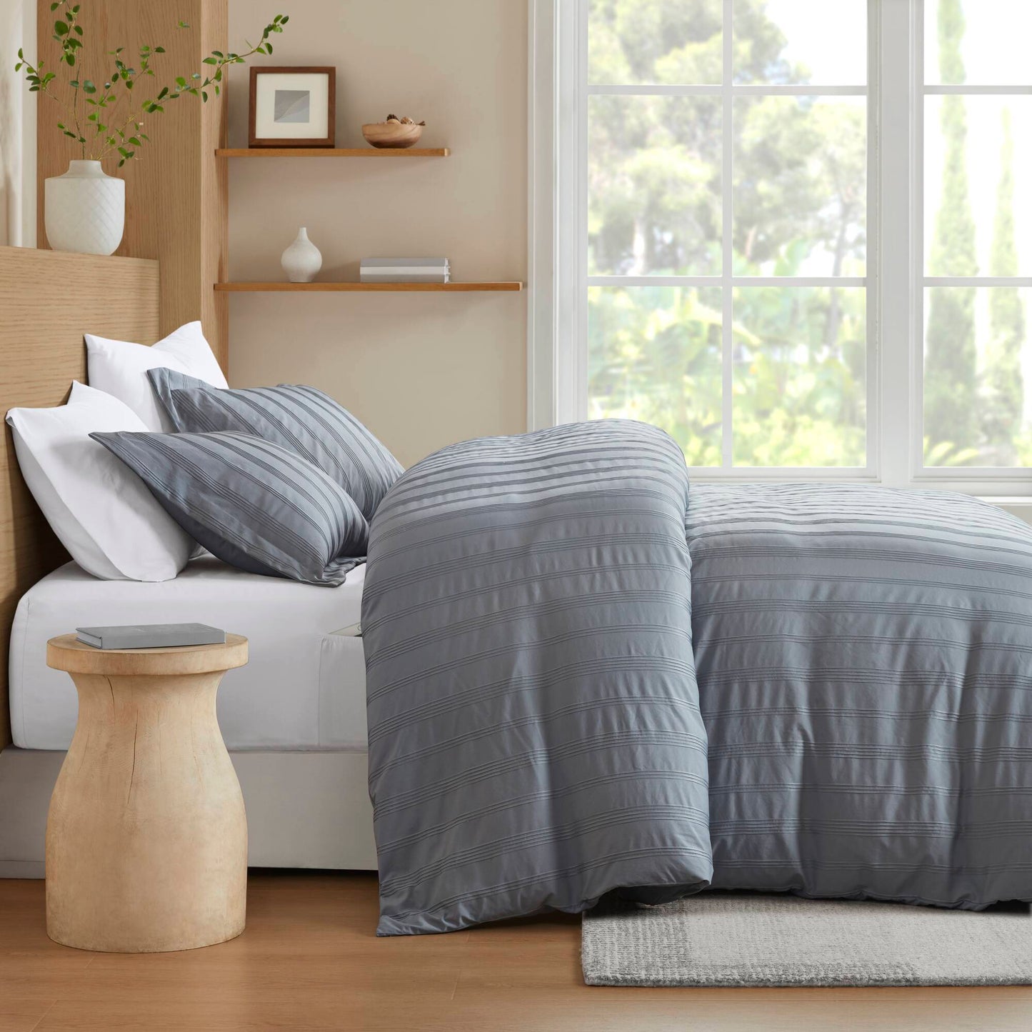 Logan Woven Striped Duvet Set