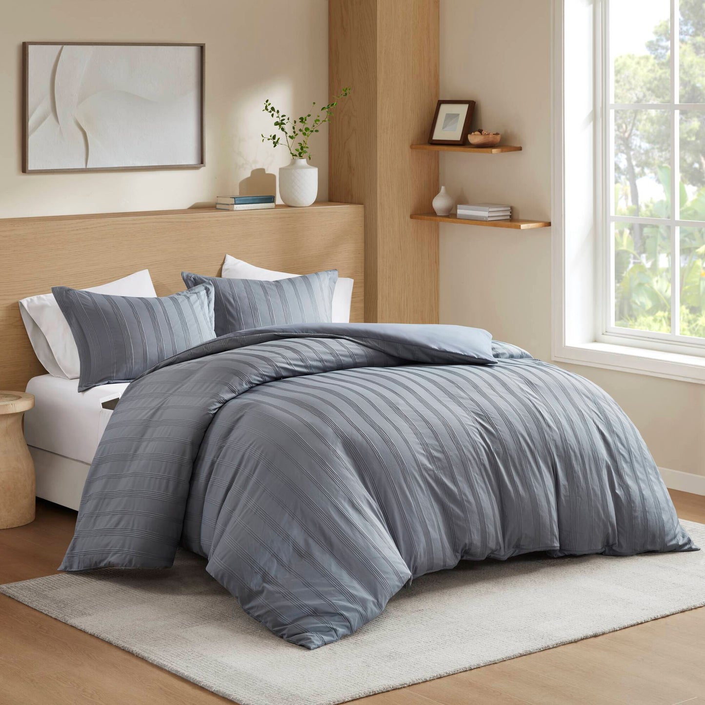 Logan Woven Striped Duvet Set