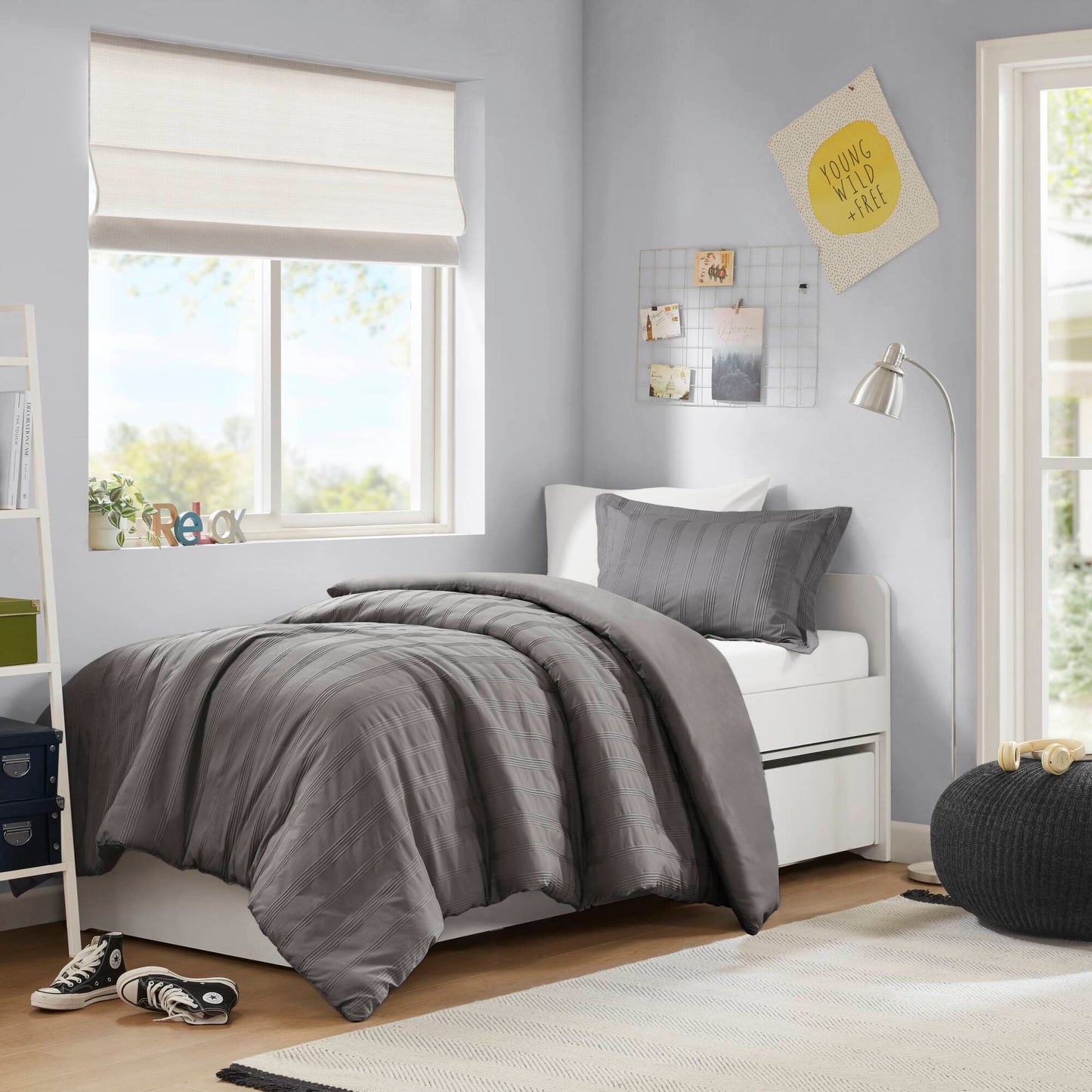 Logan Woven Striped Duvet Set