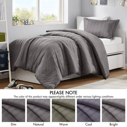 Logan Woven Striped Duvet Set