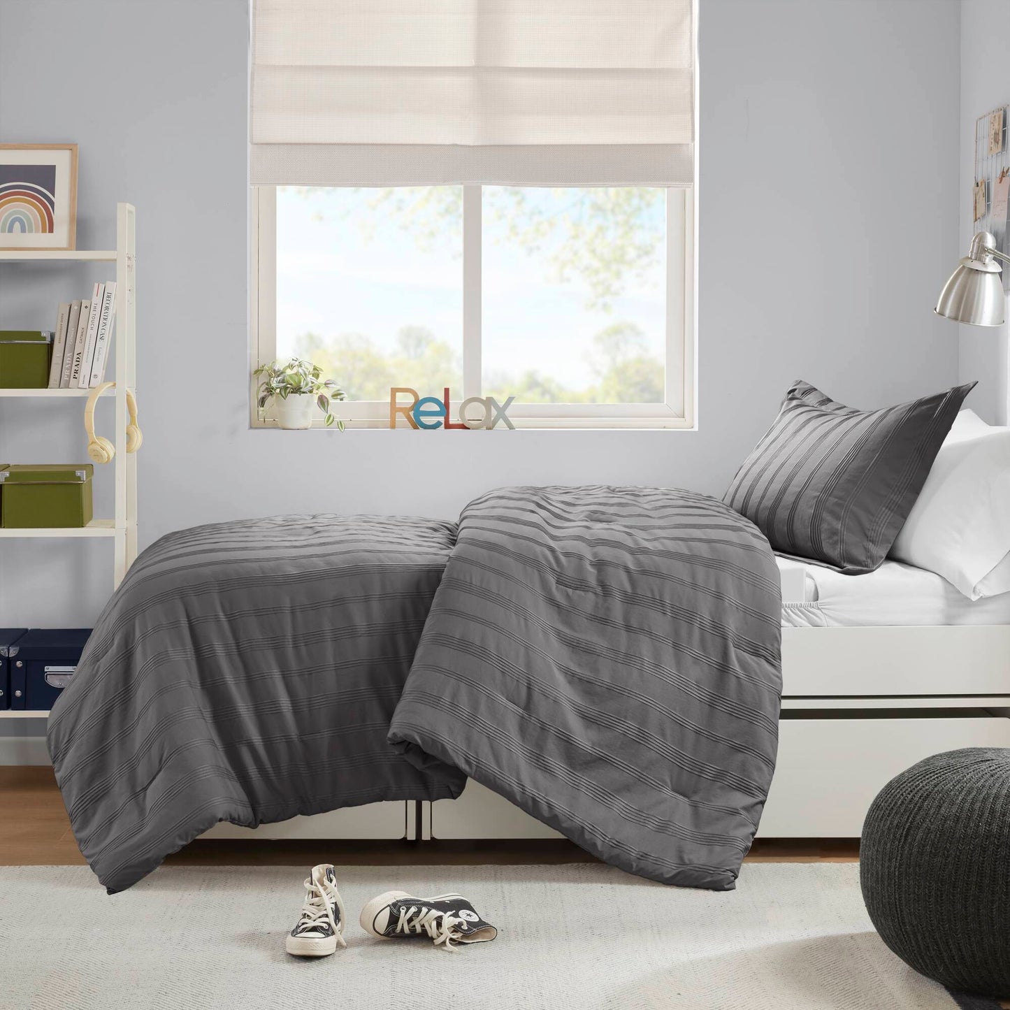 Logan Woven Striped Duvet Set