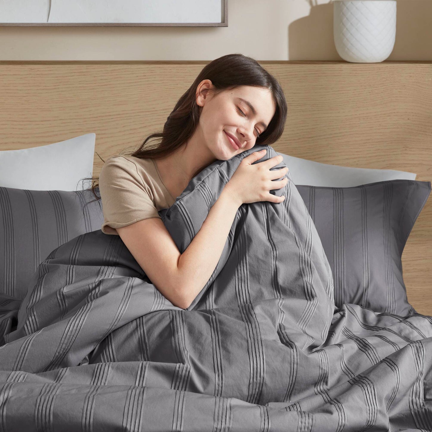 Logan Woven Striped Duvet Set