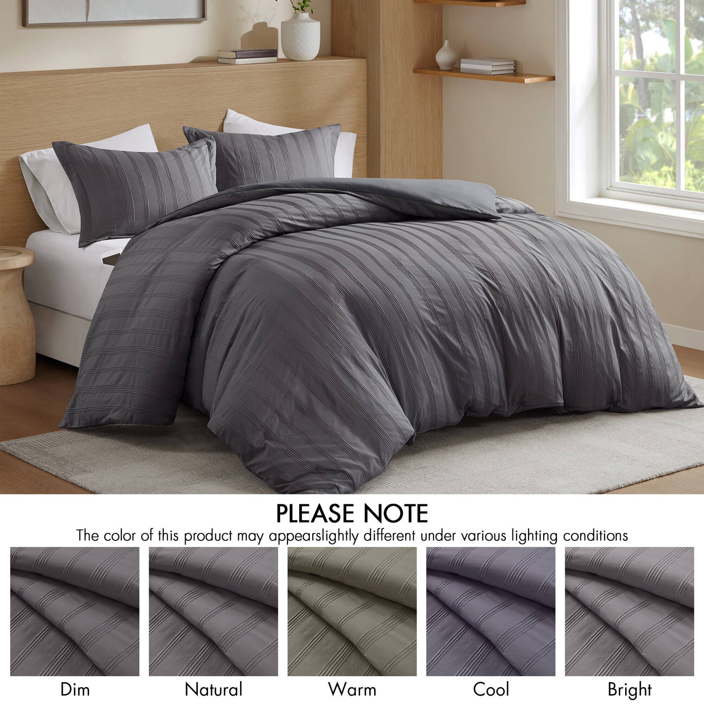 Logan Woven Striped Duvet Set