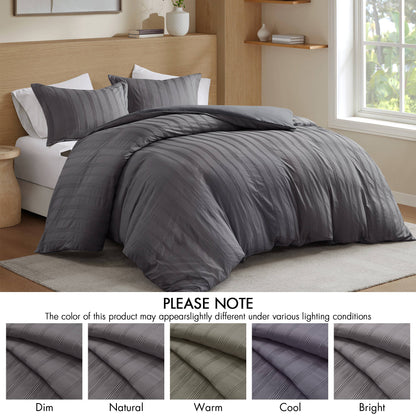 Logan Woven Striped Duvet Set