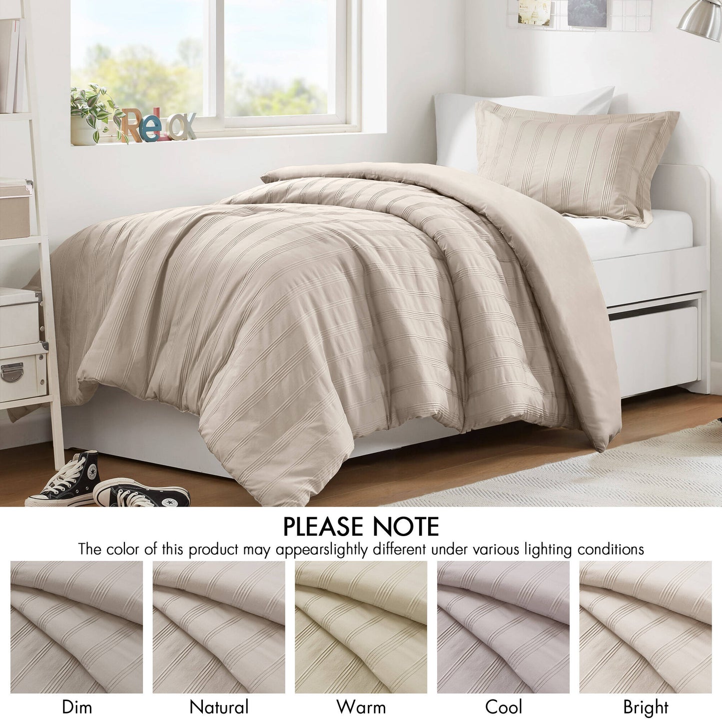 Logan Woven Striped Duvet Set