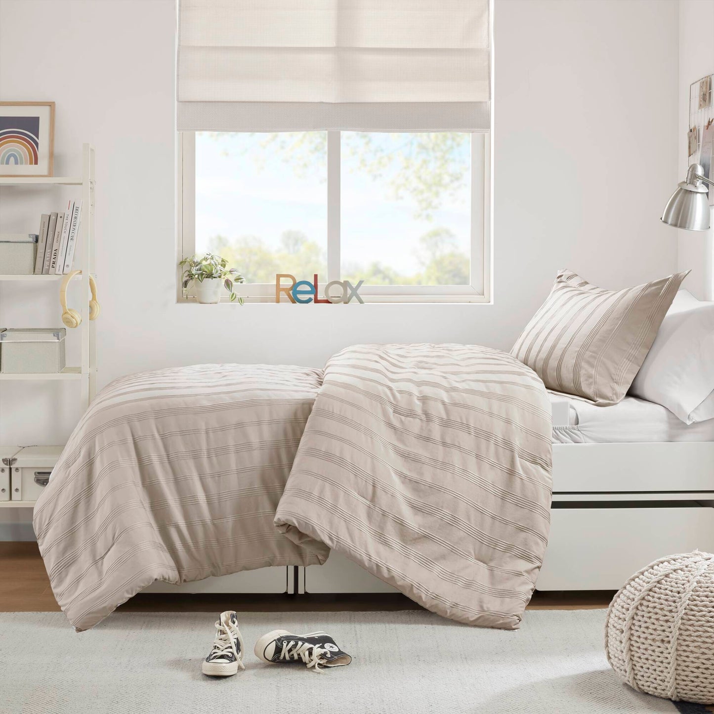 Logan Woven Striped Duvet Set