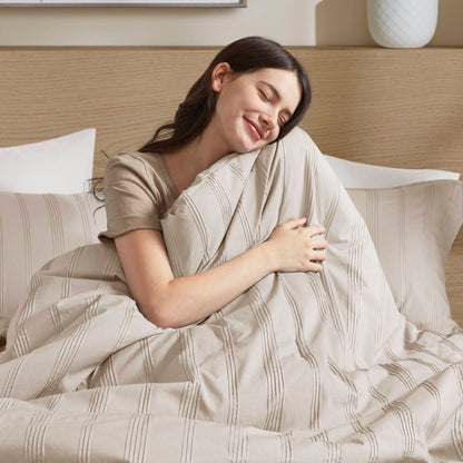 Logan Woven Striped Duvet Set