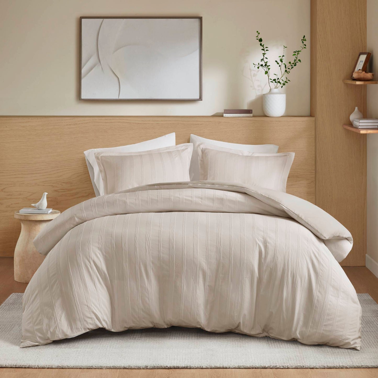 Logan Woven Striped Duvet Set