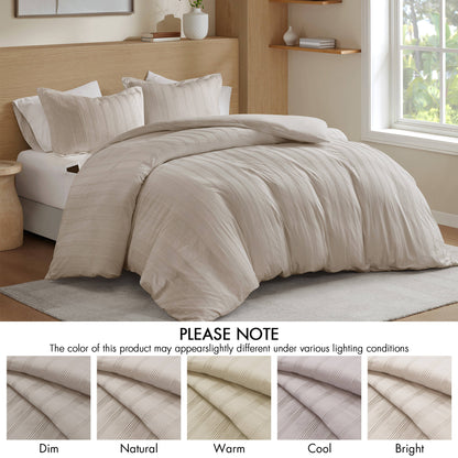 Logan Woven Striped Duvet Set