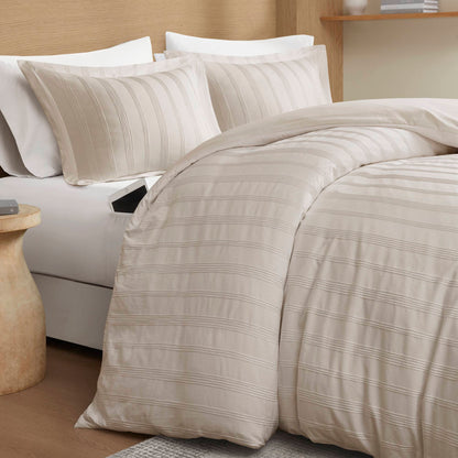 Logan Woven Striped Duvet Set