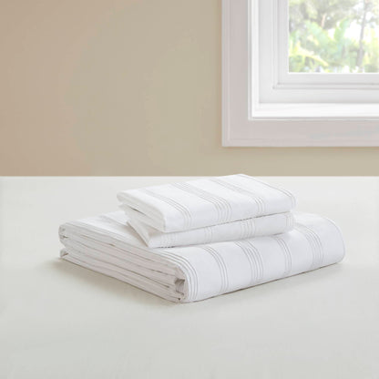 Logan Woven Striped Duvet Set