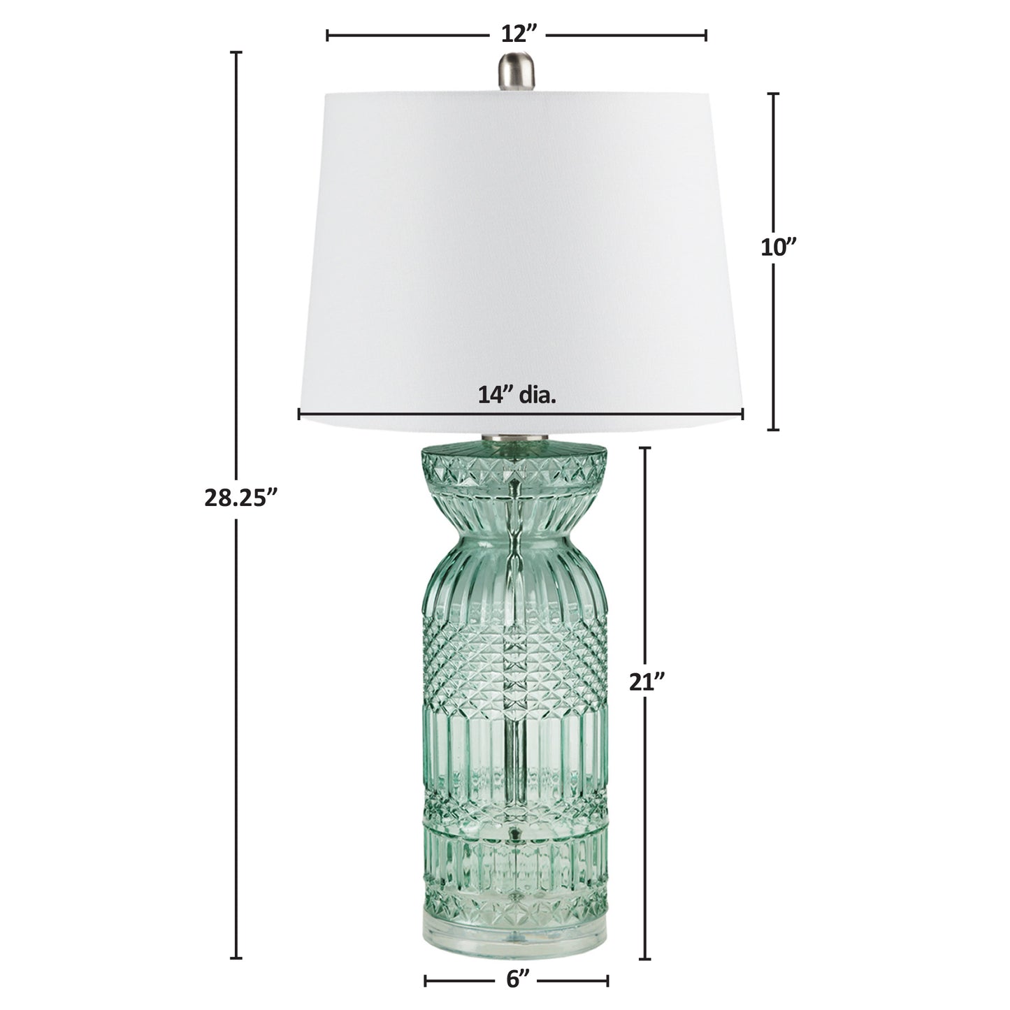 Luxuria Textured Glass and Acrylic Base Table Lamp