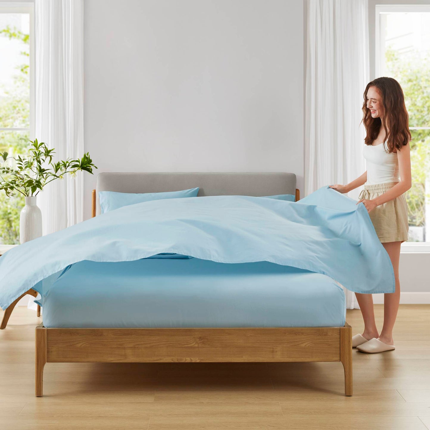 144TC 100% Cotton Solid Sheet Set