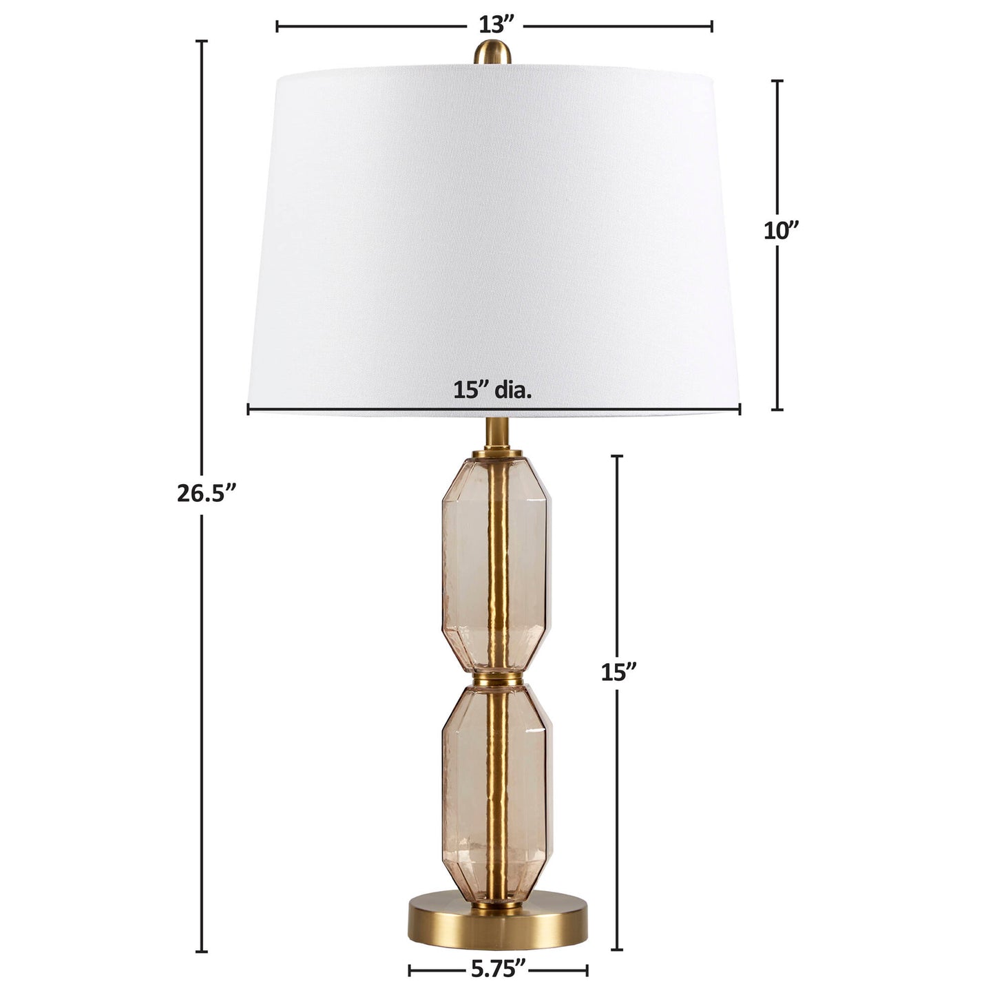 510 Design Faceted Brown Glass Table Lamp