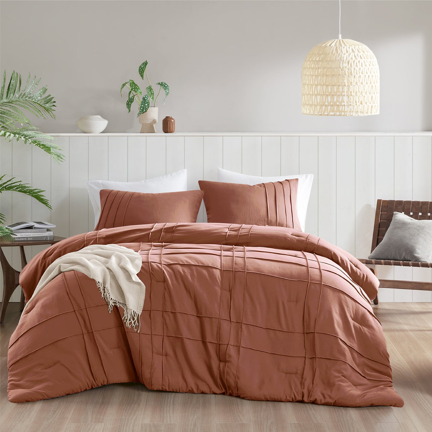 Comfort Spaces Soft Washed Pleated Comforter Set