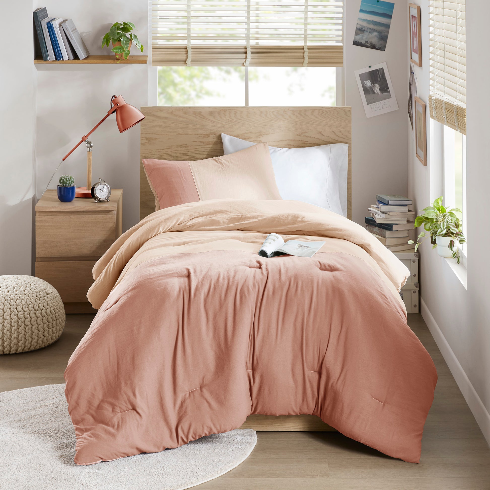 Comfort Spaces Soft Washed Color Block Comforter Set