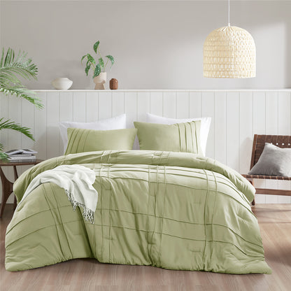 Comfort Spaces Soft Washed Pleated Comforter Set