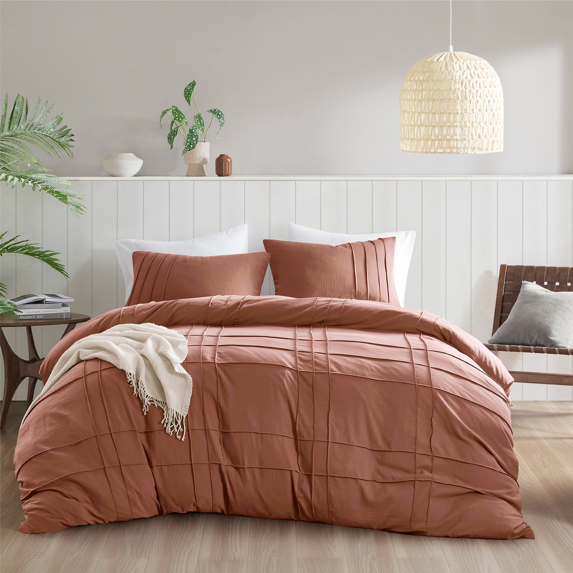 Comfort Spaces Soft Washed Pleated Duvet Cover Set