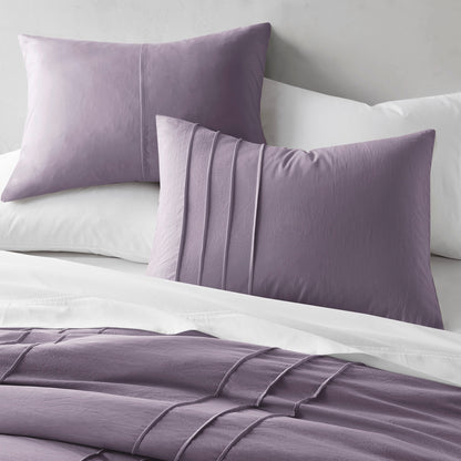 Comfort Spaces Soft Washed Pleated Comforter Set