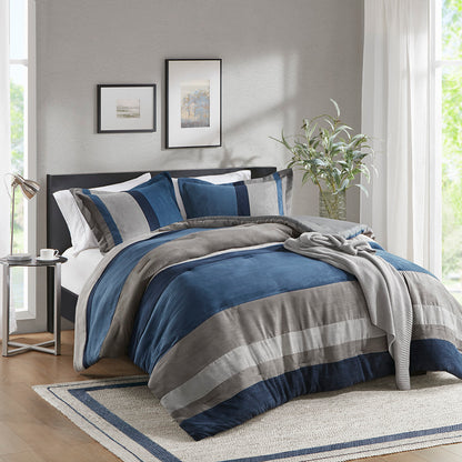 Comfort Spaces Pieced Faux Suede Comforter Set