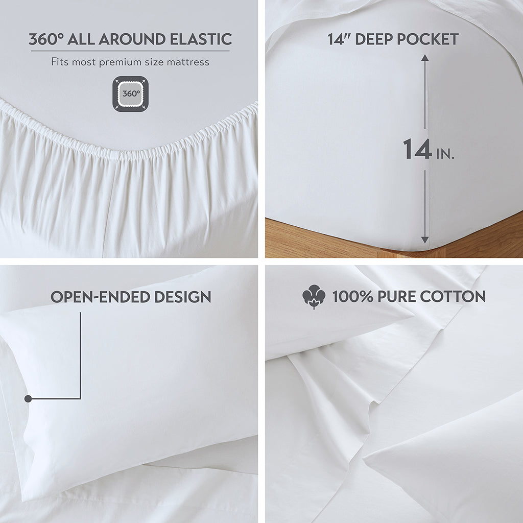 510 Design 100% Cotton Solid Sheet Set