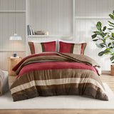 Boulder Stripe Pieced Faux Suede Comforter Set