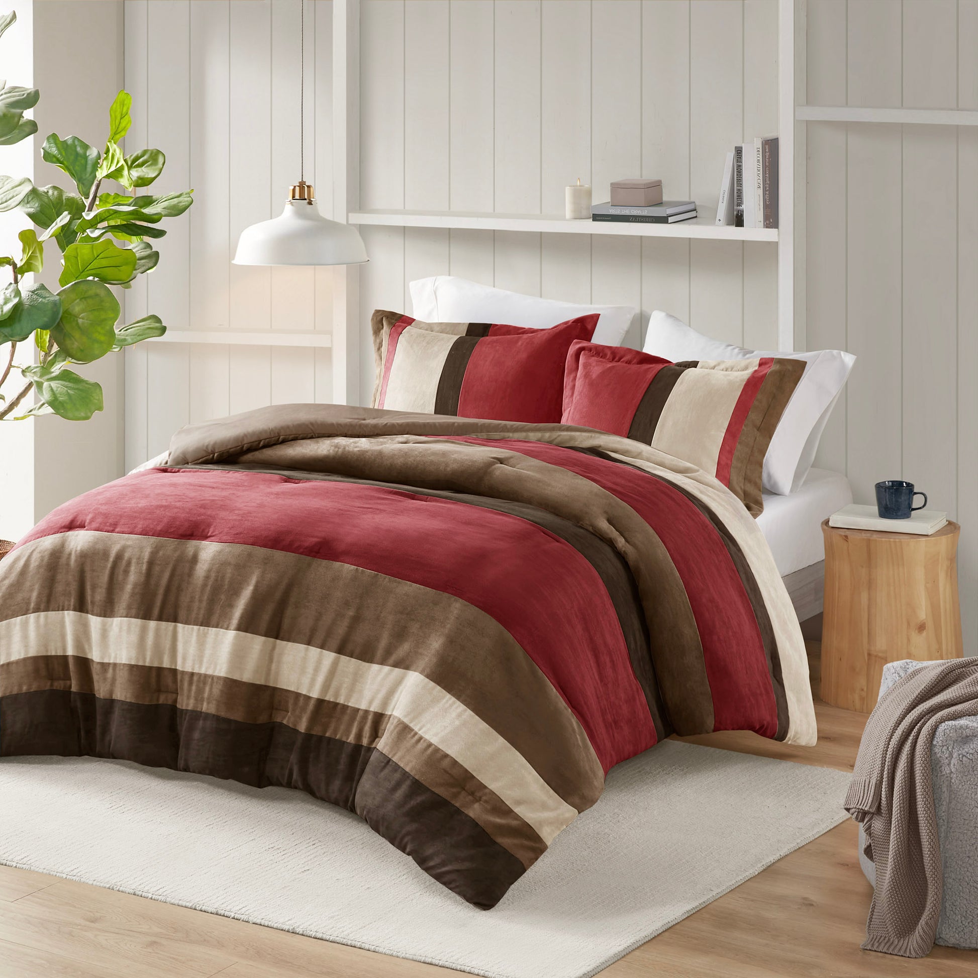 Comfort Spaces Pieced Faux Suede Comforter Set