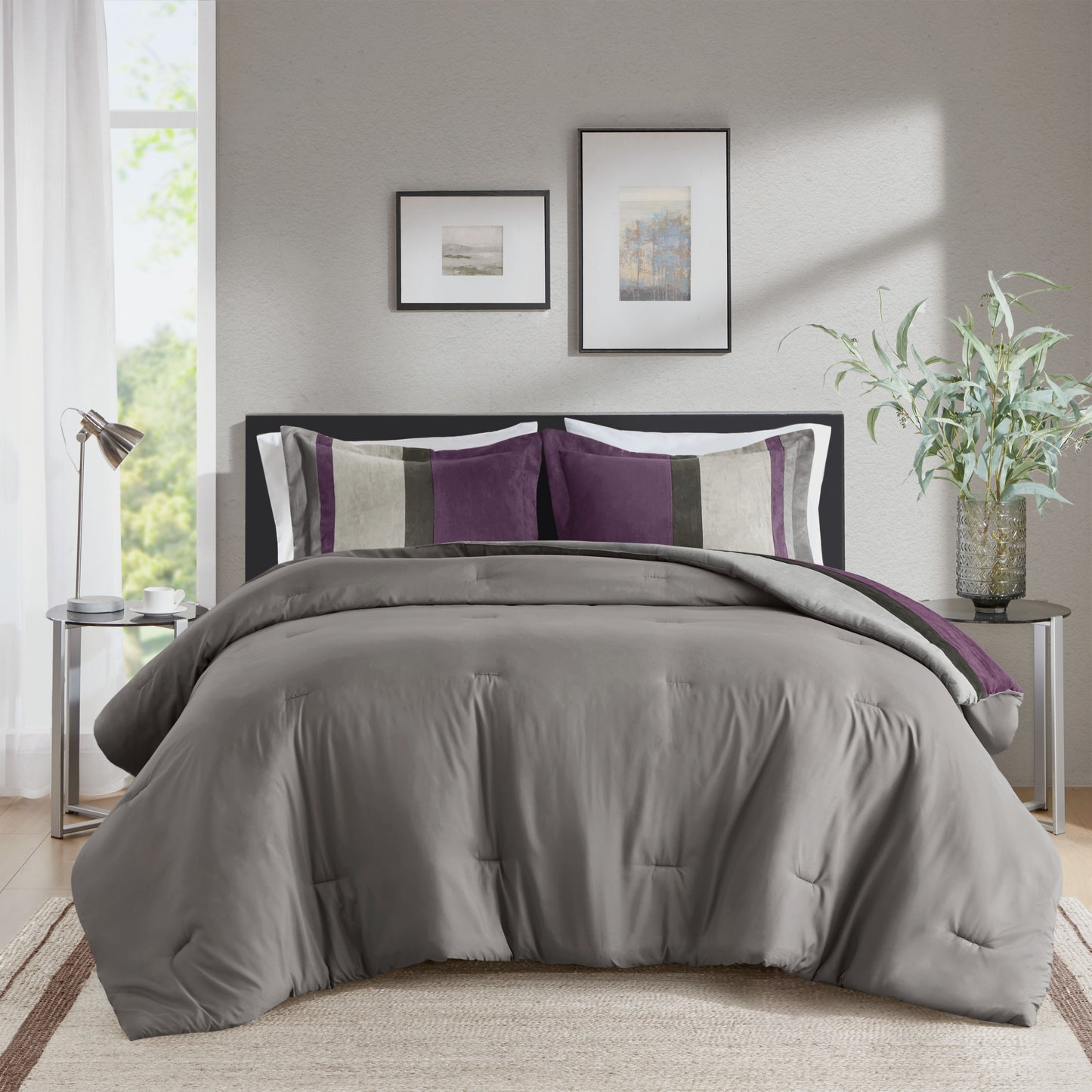 Comfort Spaces Pieced Faux Suede Comforter Set