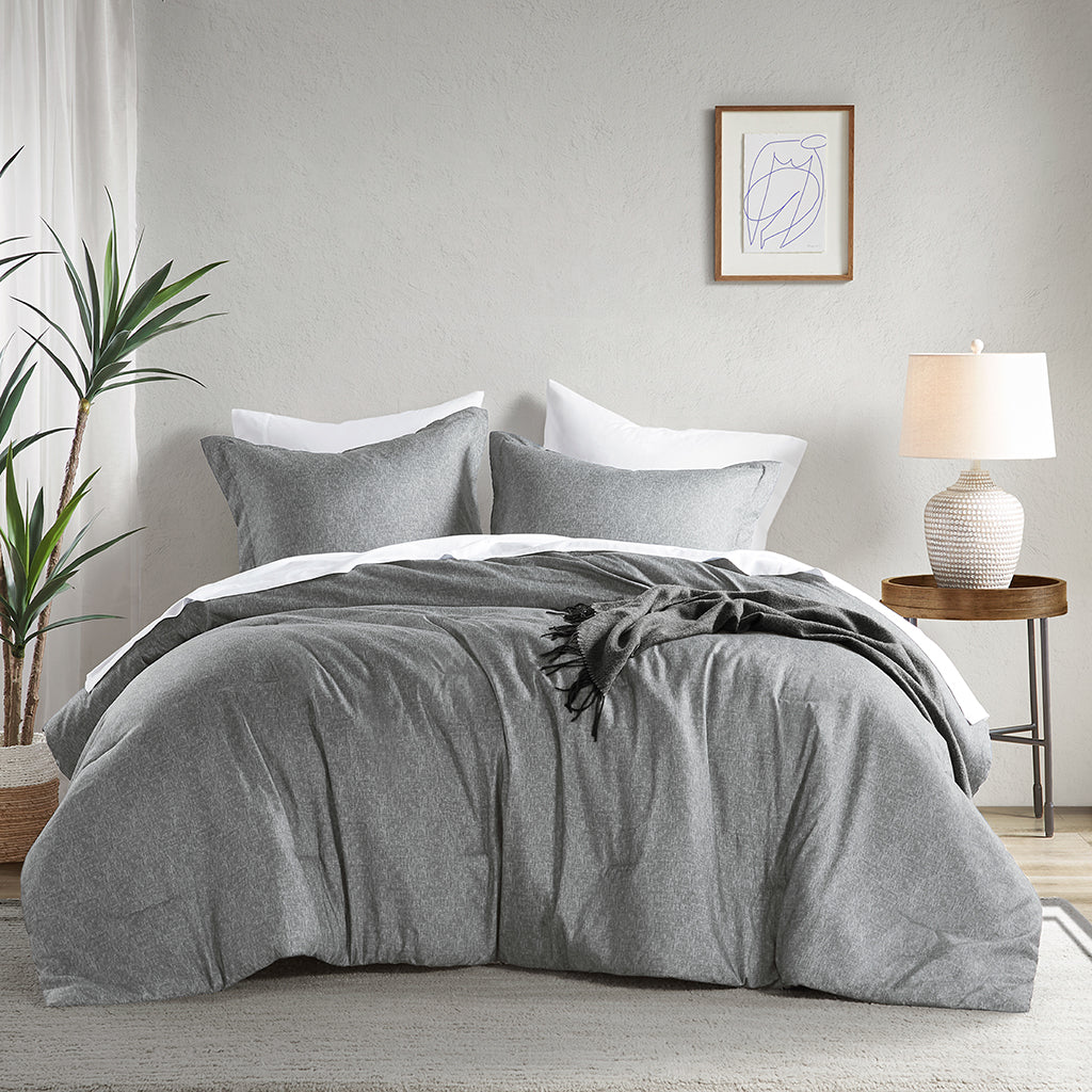 Comfort Spaces Chambray Print Solid Comforter Set