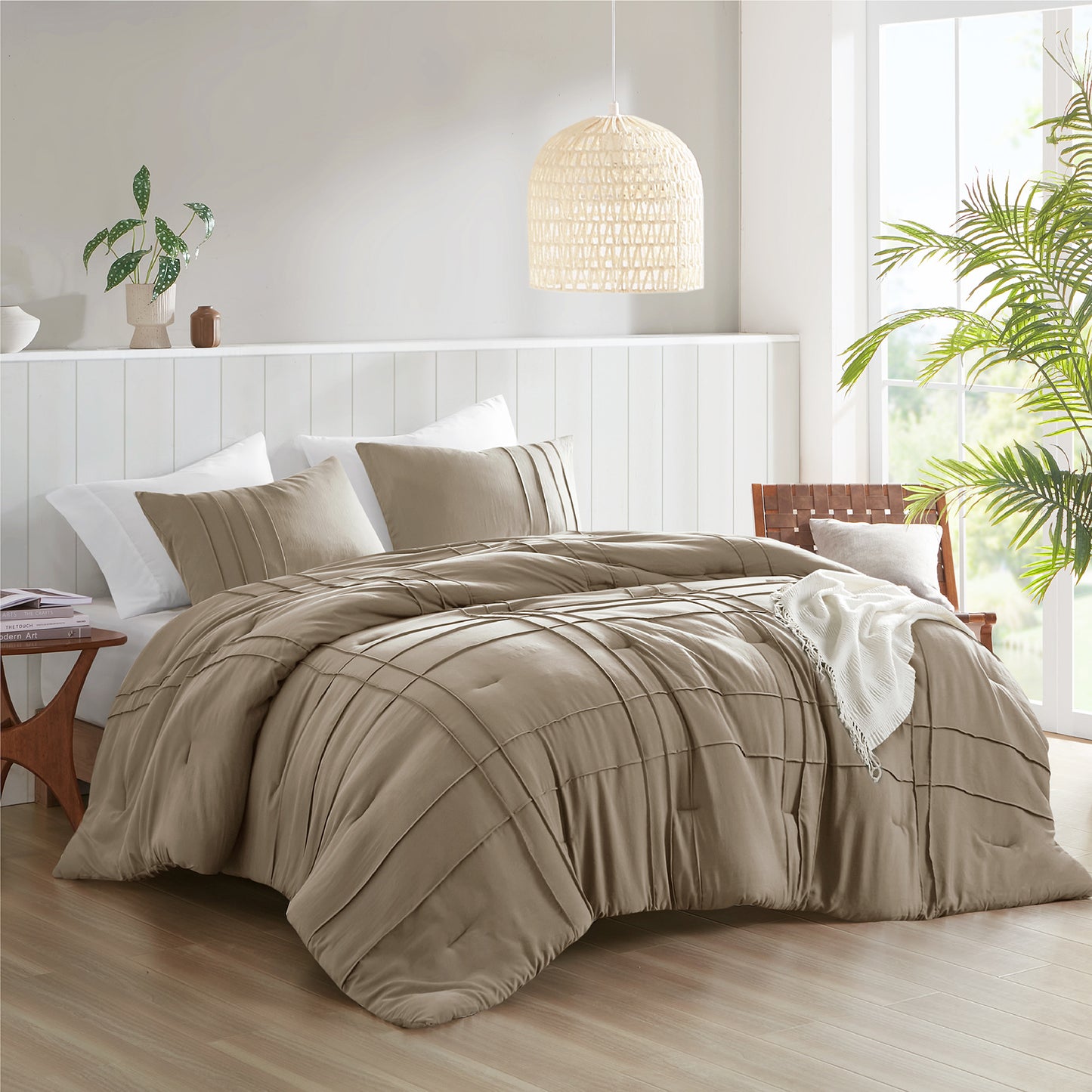 Comfort Spaces Soft Washed Pleated Comforter Set