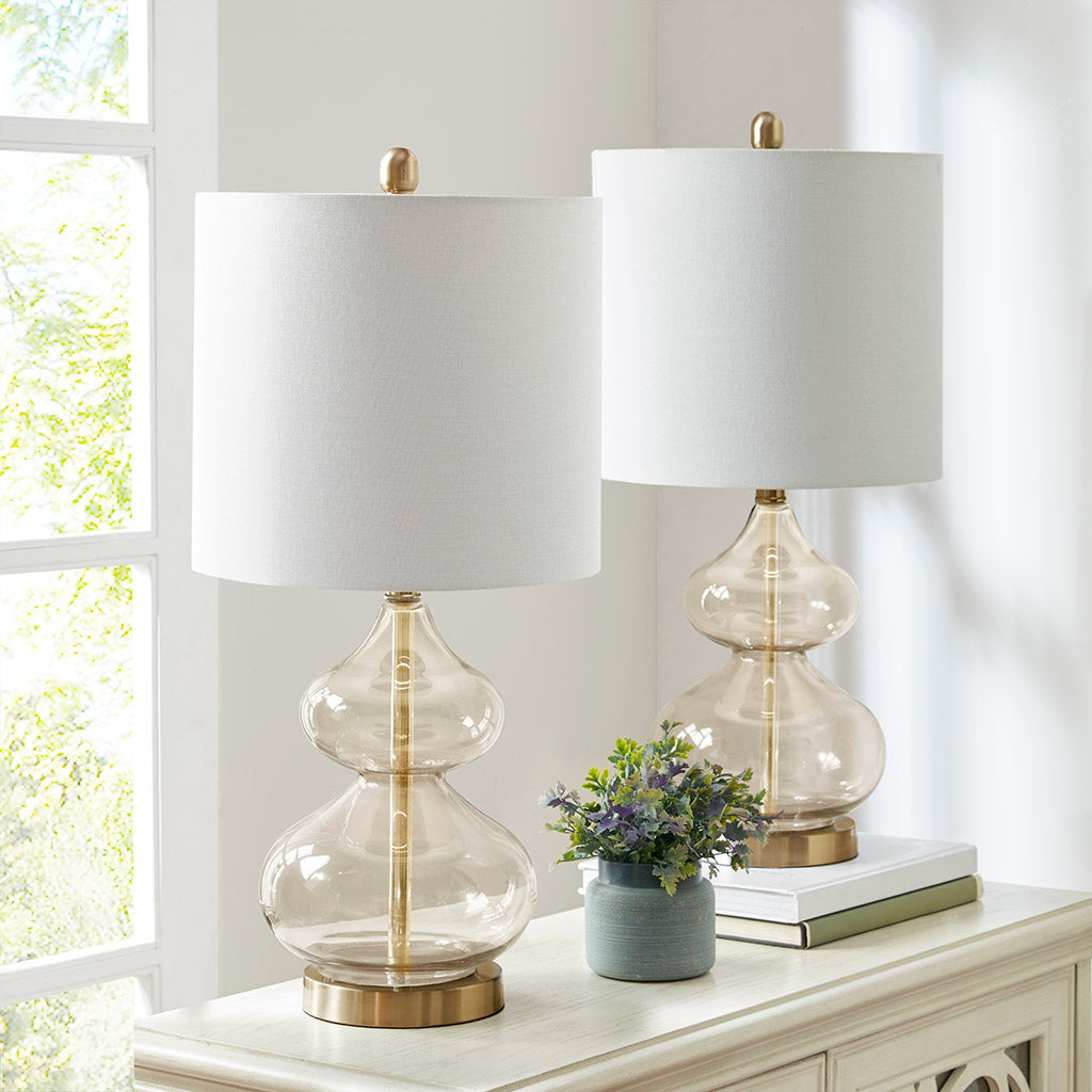 510 Design Curved Glass Table Lamp, Set of 2