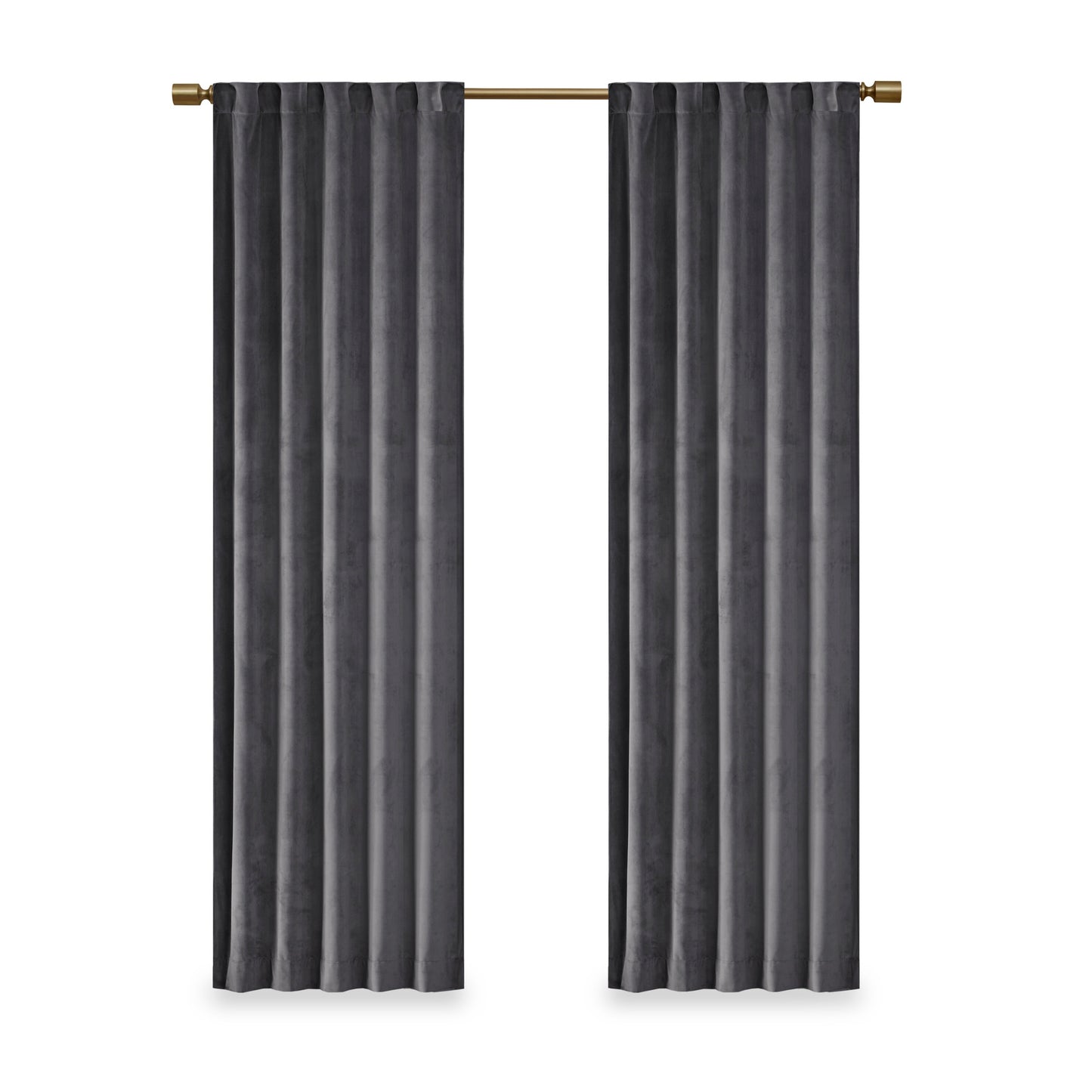 510 Design Room Darkening Metallic Printed Poly Velvet Rod Pocket/Back Tab Window Panel Pair