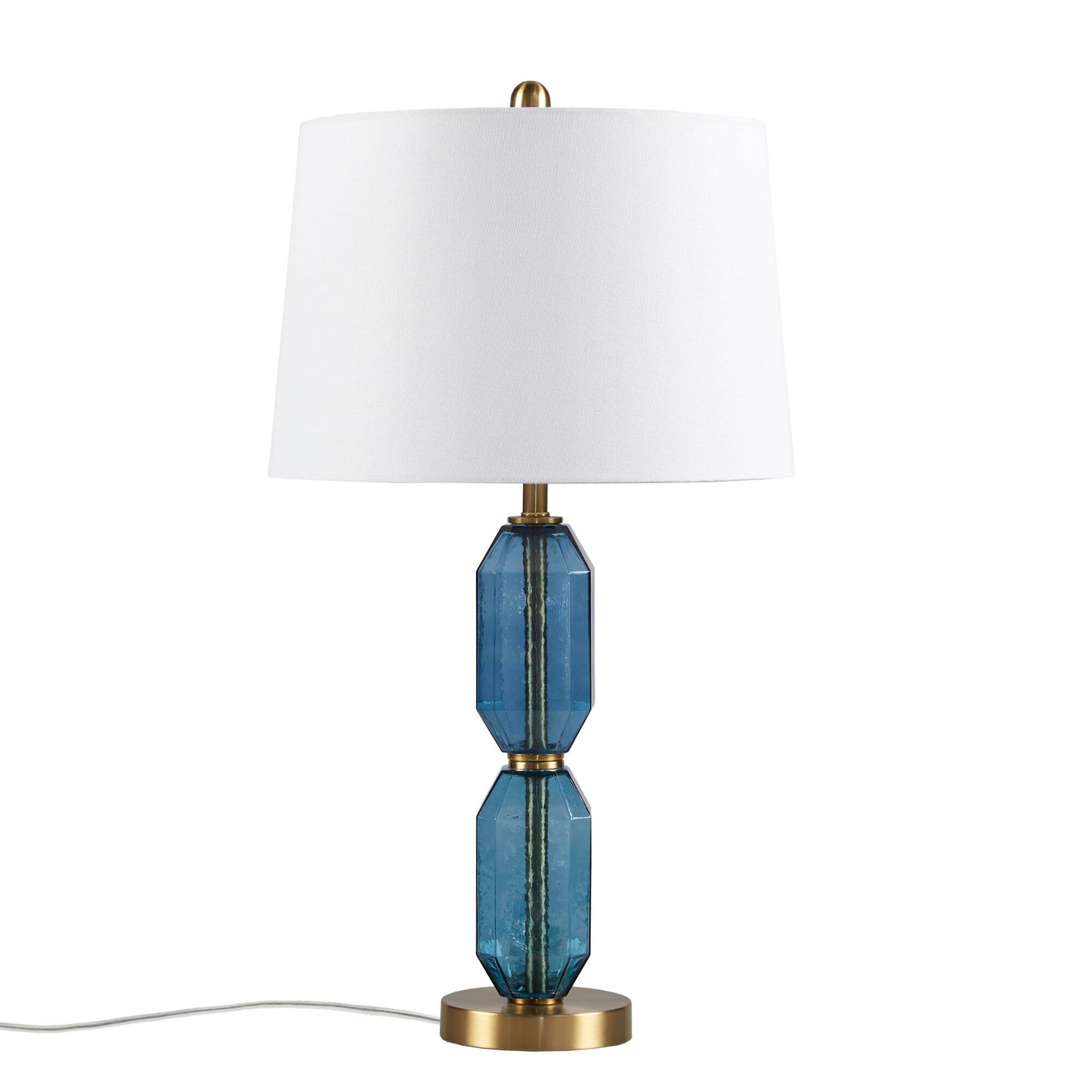 510 Design Faceted Blue Glass Table Lamp