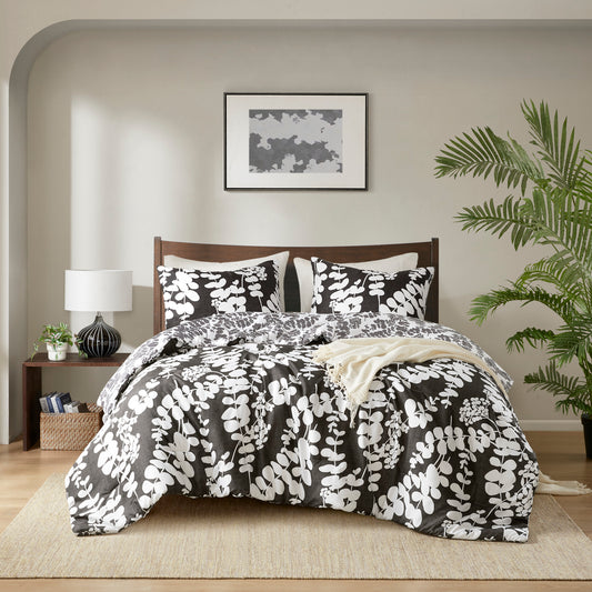 Comfort Spaces Floral Print Reversible Comforter Set