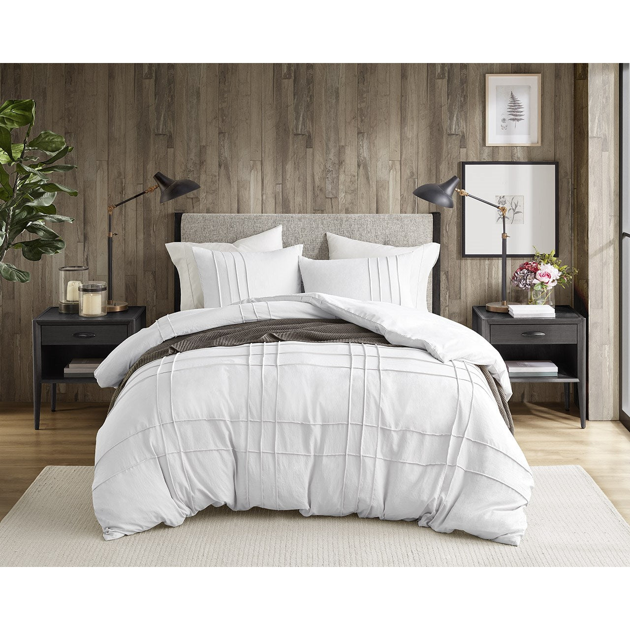 Comfort Spaces Soft Washed Pleated Comforter Set